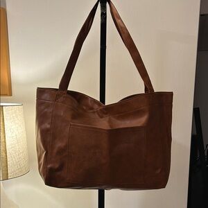 Brown vinyl Tote Bag